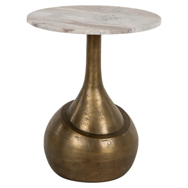 Richmond Ronde Bijzettafel Sia Marmer en brushed gold, 47cm