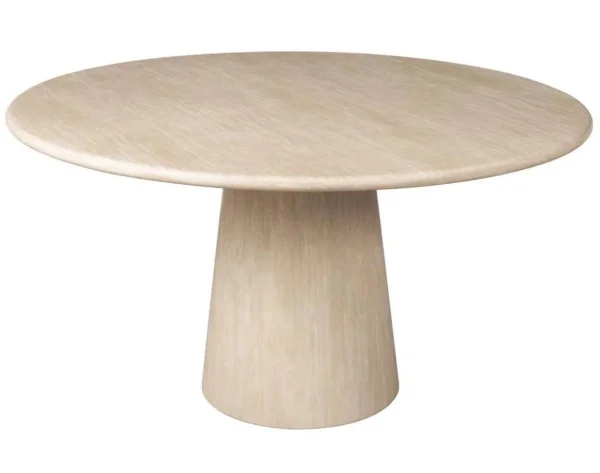 Richmond Ronde Eettafel Fictus Faux Travertin, 140cm - Beige