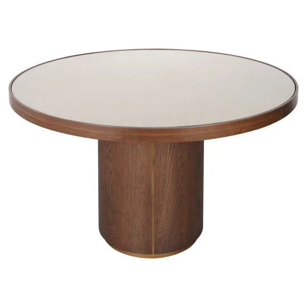 Richmond Ronde Eettafel Willox Linnen en eiken, 130cm - Bruin