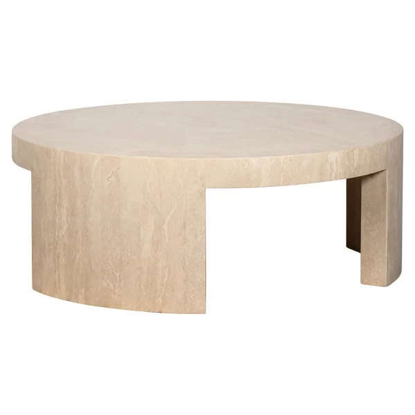 Richmond Ronde Salontafel Biltmore Travertin, 100cm - Beige