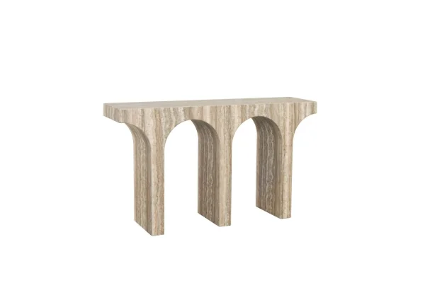 Richmond Sidetable Dulce Marmer en travertinlook, 140cm - Grijs