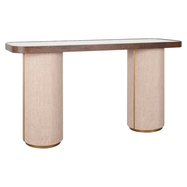 Richmond Sidetable Willox Linnen en eiken, 140cm - Bruin