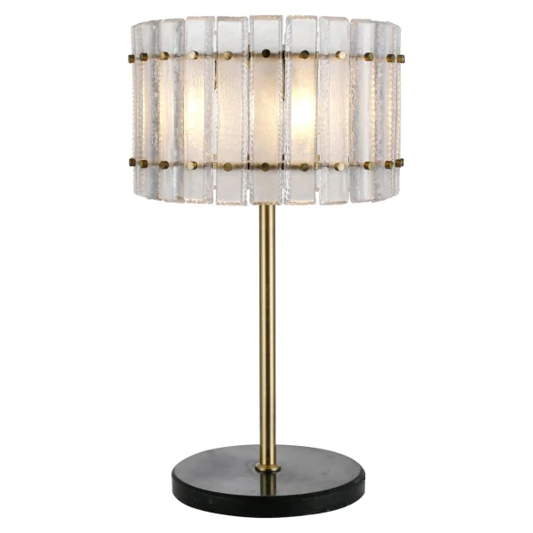 Richmond Tafellamp Feline Glas en Antique Brass, 80cm - Goud
