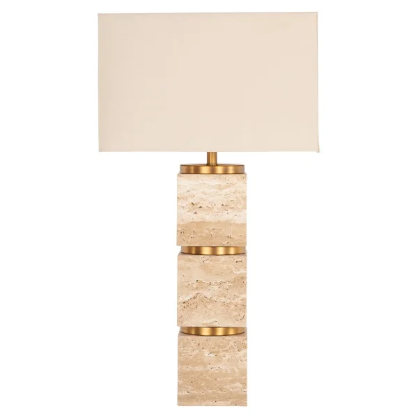 Richmond Tafellamp Jaella Travertin, 70cm - Beige
