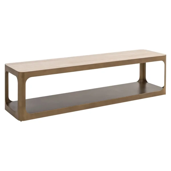 Richmond TV-meubel Claridge Keramiek/Glas en ijzer, 160cm - Zand