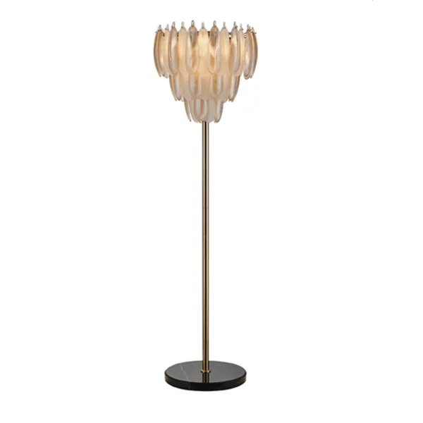 Richmond Vloerlamp Chloe Glas en Antique Brass, 168cm - Goud