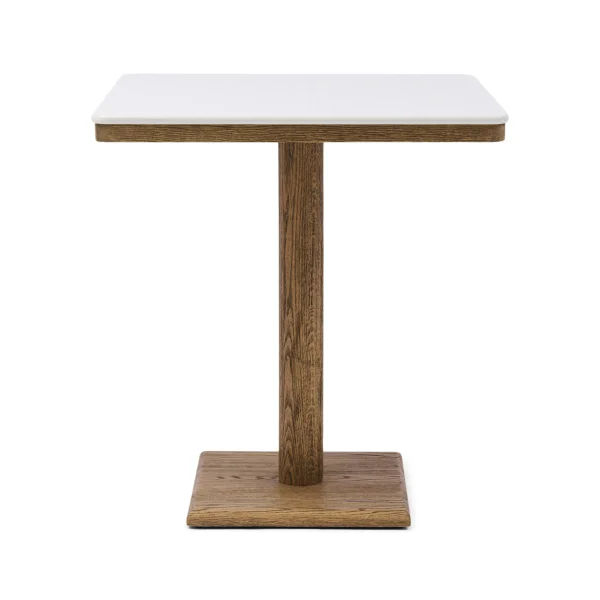 Rivièra Maison Bistrotafel Amalfi Marmer en eikenhout, 70 x 70cm - Wit