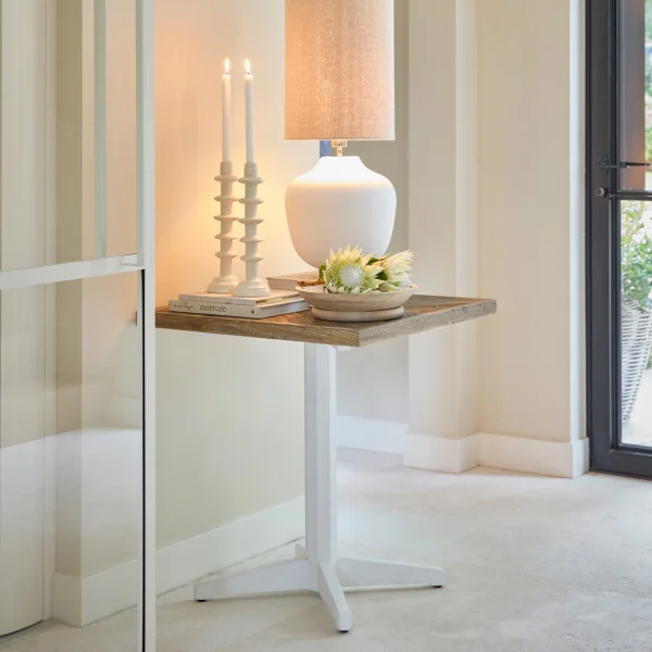 Rivièra Maison Bistrotafel Chateau Chassigny Eikenhout en populierenhout, 70 x 70cm - Wit