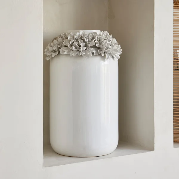 Riviera Maison Vaas Flourishing Keramiek, 47cm - Wit