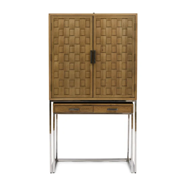 Rivièra Maison Wijnkast/Opbergkast Southend Eikenhout, 182 x 100cm - Bruin