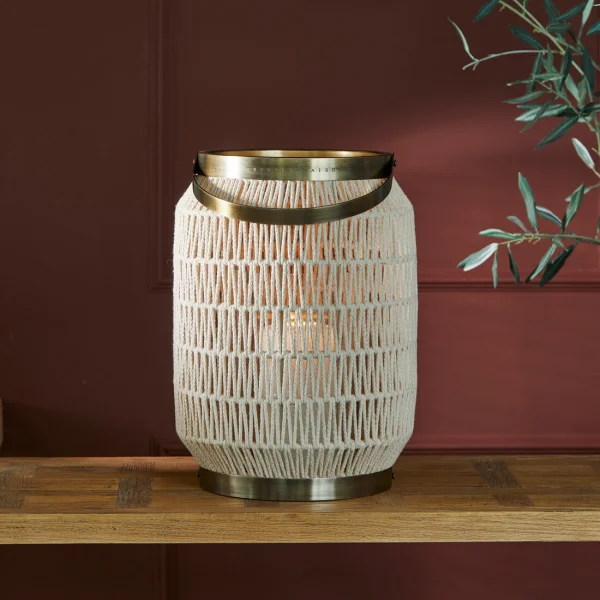 Rivièra Maison Windlicht San José Katoenen touw, 56cm - Beige