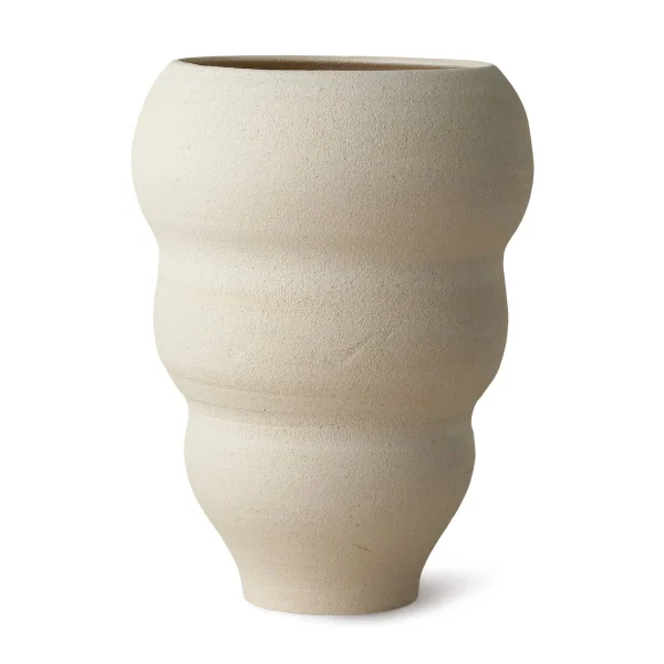 Ro Collection Hand turned vase no. 60 Curved Vanilla