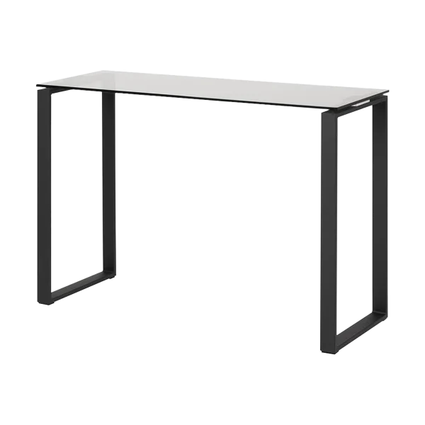 Rolf glazen sidetable - met zwart onderstel - 110 x 76 cm