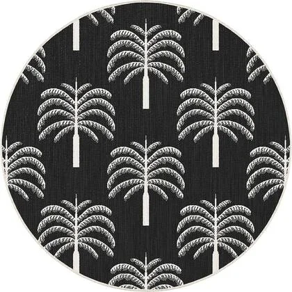 Rond buitenkleed Oase zwart|wit - Interieur05 - 200 x 200 cm