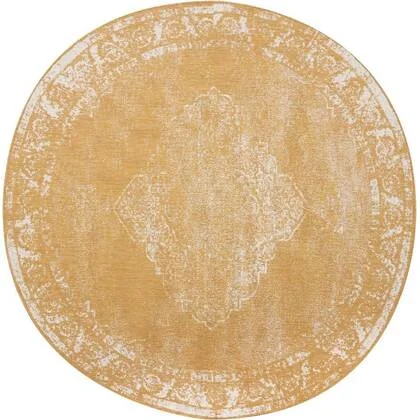 Rond Buitenkleed sage - Geel|Okergeel - dubbelzijdig - EVA Interior