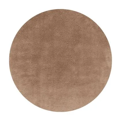 Rond hoogpolig vloerkleed Furr bruin - Interieur05 - 200 x 200 cm