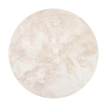 Rond hoogpolig vloerkleed Odelia beige|wit - Interieur05