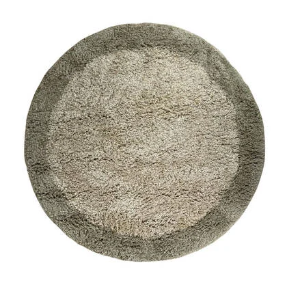 Rond hoogpolig vloerkleed Pilo groen|beige polyester Interieur05