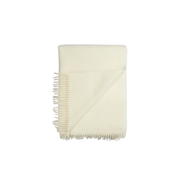 Roros Tweed Kattefot Deken - wit