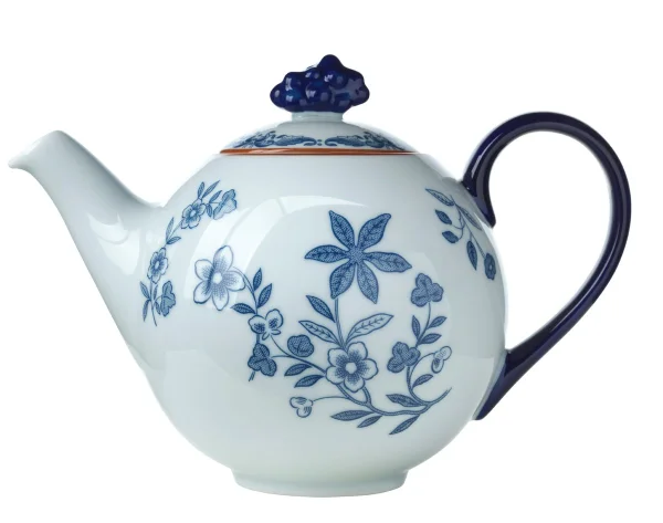 Rörstrand Ostindia theepot 1,2 l cadeauverpakking Blauw-wit