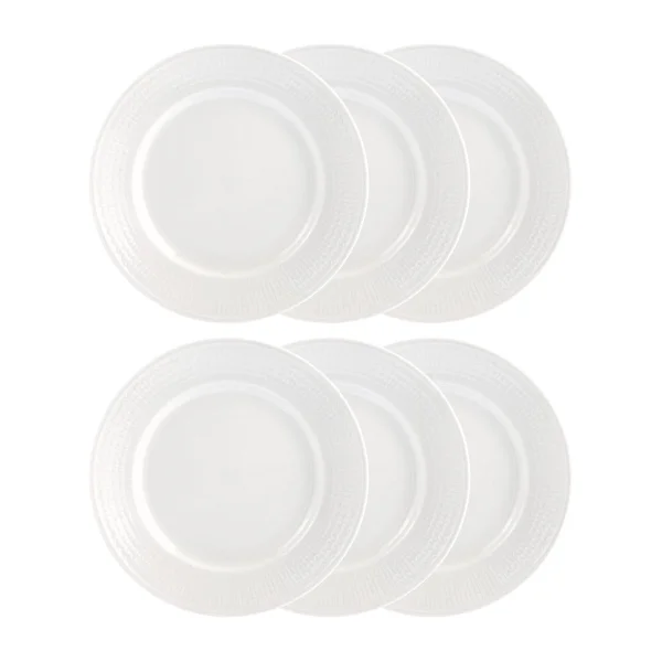 Rörstrand Swedish Grace bord Ø 21 cm, 6-pack snow (wit) snow (wit)