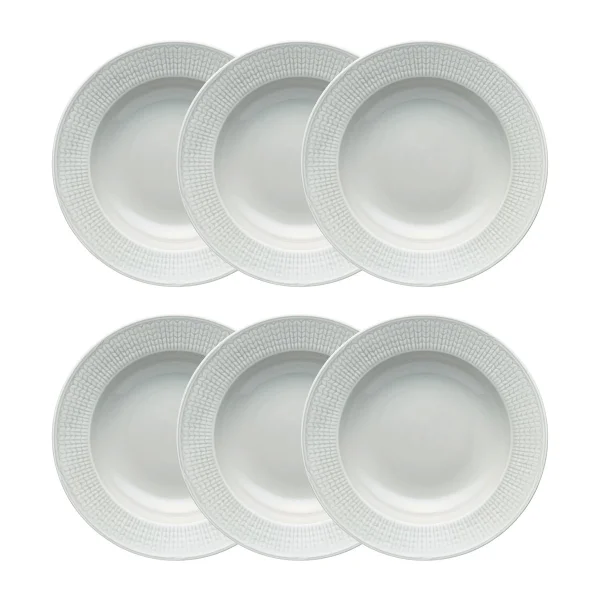 Rörstrand Swedish Grace diep bord 25 cm 6-pack Dimma(grijs) Mist (grijs)