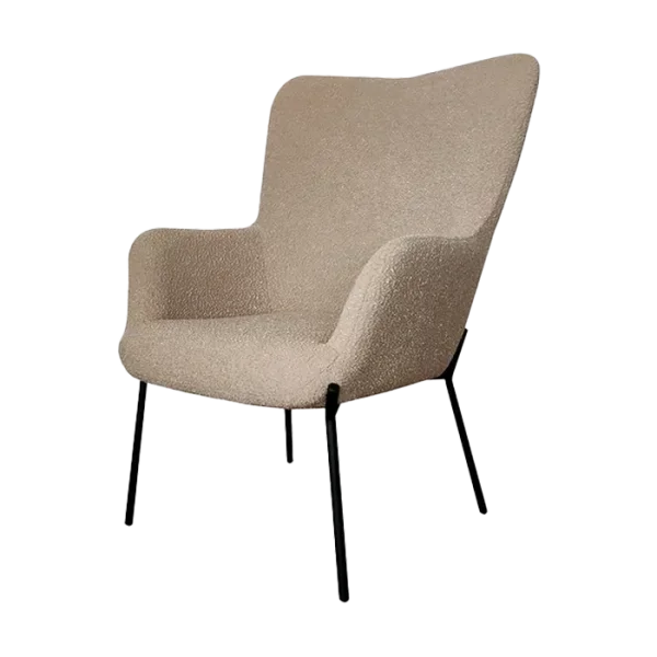 Rosemarie bouclé fauteuil lichtbruin