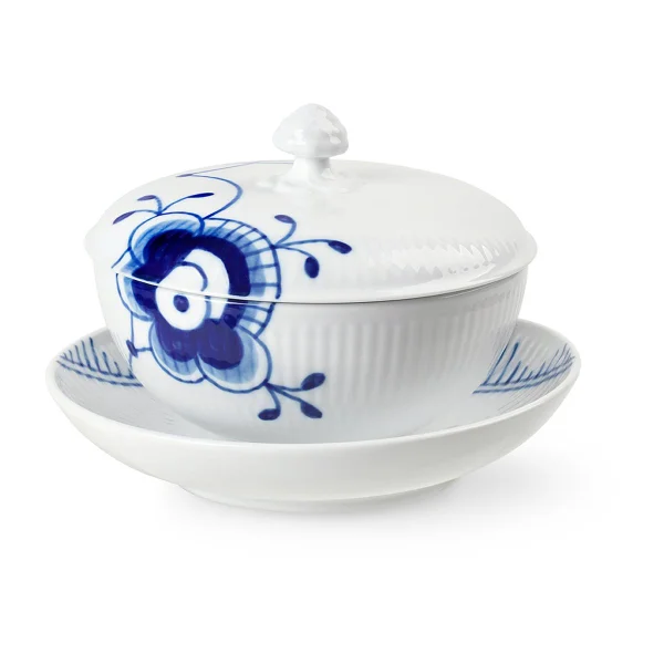 Royal Copenhagen Blue Fluted Mega schaal met deksel en schotel 38 cl