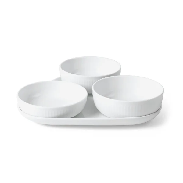 Royal Copenhagen White Fluted serveerset 4-delig Wit