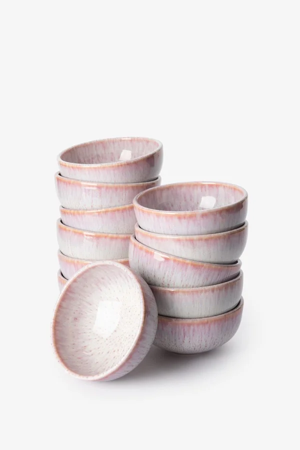 Roze reactive glaze kom klein