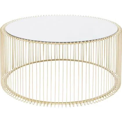 Salontafel Wire Uno Messing Ø80cm Kare Design