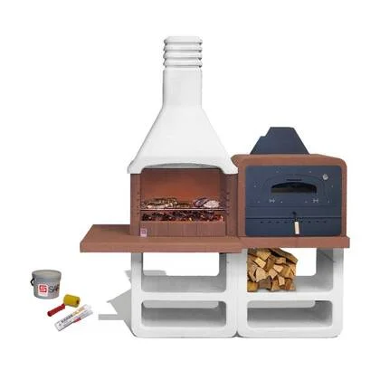 Sarom Fuoco - Betonnen barbecue - Pizzaoven - Laros - Complete set -