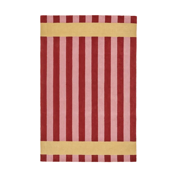 Scandi Living Aisles wollen vloerkleed Rood, 200x300 cm