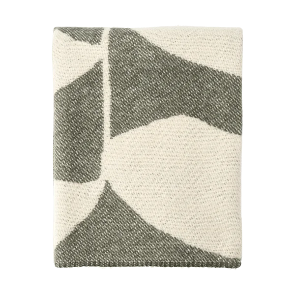 Scandi Living Leaf wollen plaid 130x180 cm Khaki groen