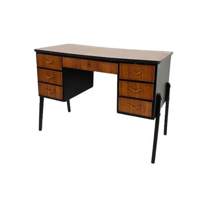 Scandinavisch Vintage Teak Fineren Bureau Isasen