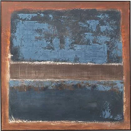 Schilderij Silence 120x120cm blauw Kare Design