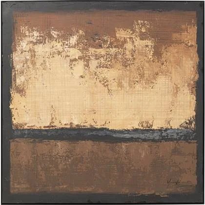 Schilderij Silence 120x120cm bruin Kare Design