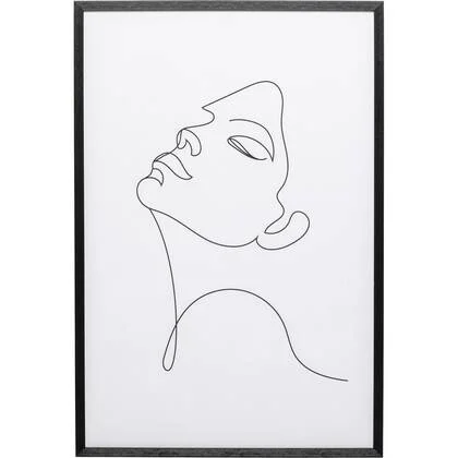Schilderij vrouw zwart en wit 63x93cm Kare Design
