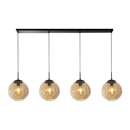Searchlight Punch Hanglamp 4-lichts - Zwart / Champagne