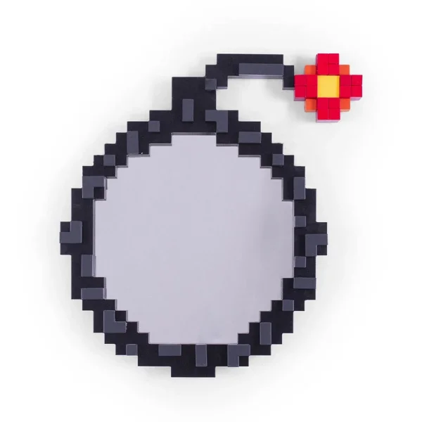 SELETTI - Bomb Pixel Spiegel Zwart/Rood/Geel