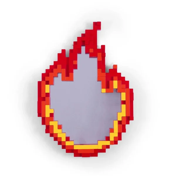 SELETTI - Flame Pixel Spiegel Rood/Oranje/Geel