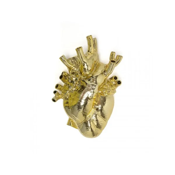 SELETTI - Love In Bloom Giant Resin Heart Vaas Goud