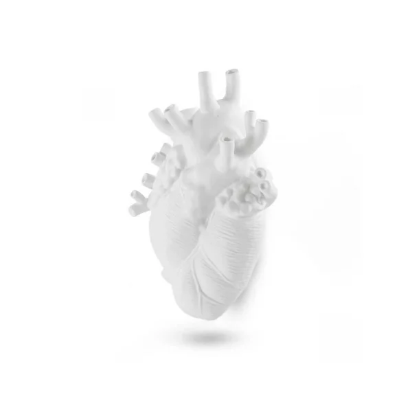 SELETTI - Love In Bloom Giant Resin Heart Vaas Wit