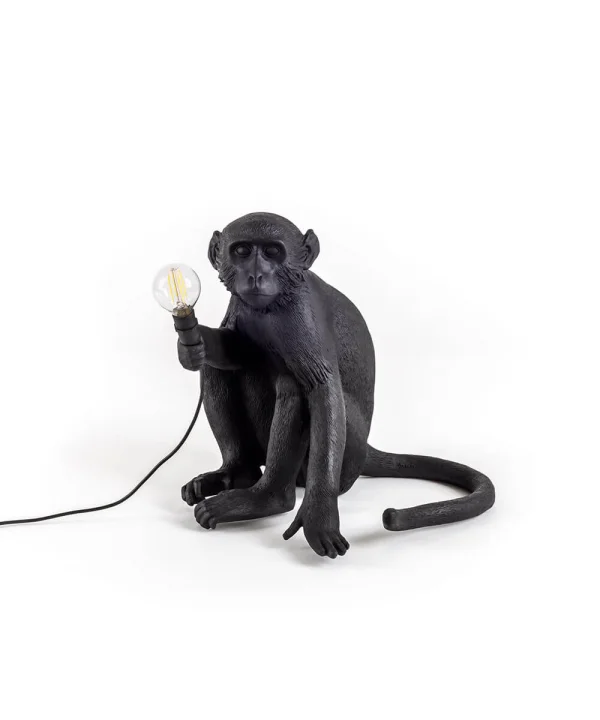 Seletti - Monkey Sitting Buiten Tafellamp Zwart