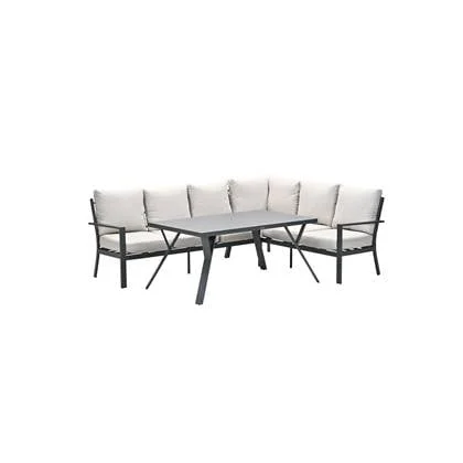 Sergio lounge-diningset - 3-delig - rechts -carbon black-desert sand