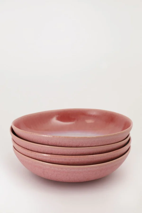 Serveerschaal roze reactive glaze funky