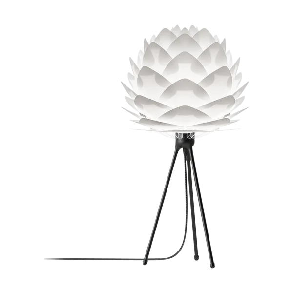 Silvia Mini tafellamp white - met tripod zwart - Ø 32 cm