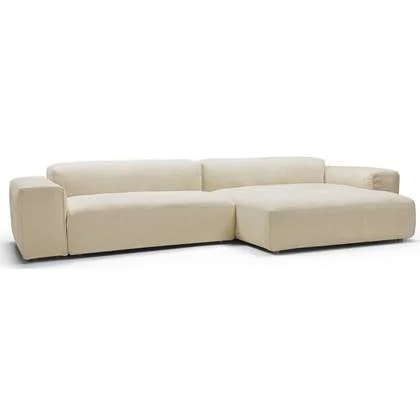 Sits Edda 2.5-Zits Bank + Chaise Longue Creme