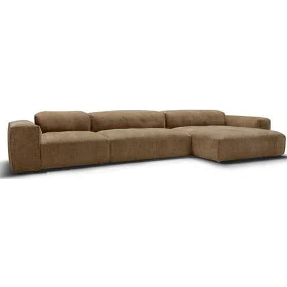 Sits Edda 3-Zits Bank + Chaise Longue Bruin