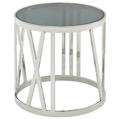 Sky Style Andora Ronde Bijzettafel Glas | Zilver